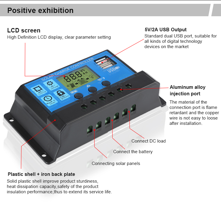 10A PWM Solar Charge Controller - Solar Battery Charging Regulator